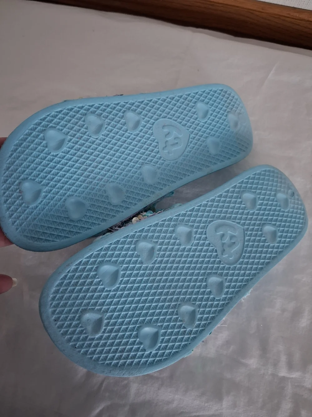 Ty Light Blue Sequin Cat Slide Sandals